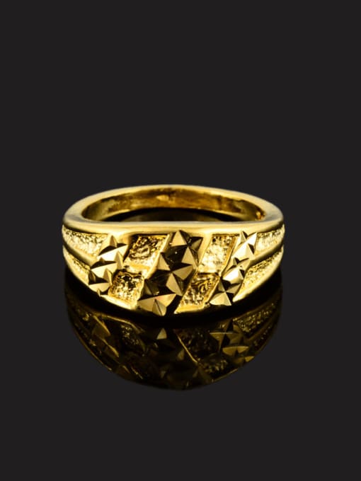 Yi Heng Da Women Trendy 24K Gold Plated Geometric Shaped Copper Ring 1