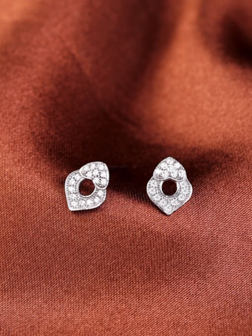 kwan Hollow Geometric Fashion Zircons Stud Earrings 2