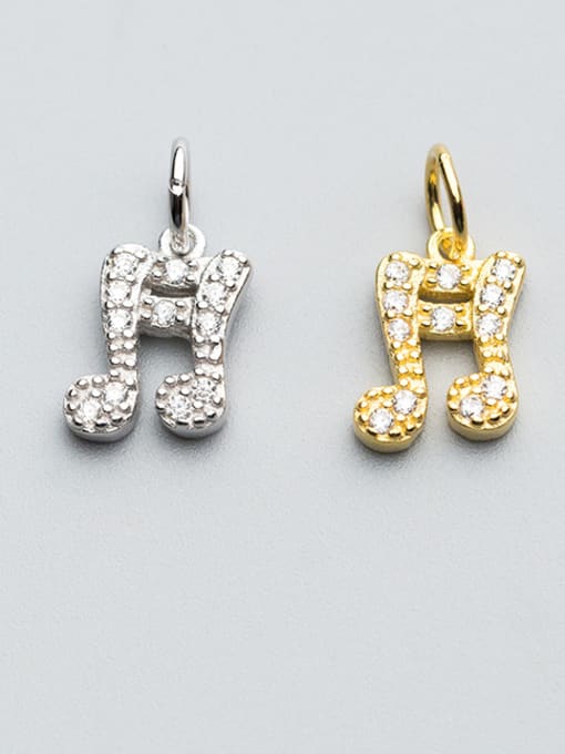 FAN 925 Sterling Silver With Silver Plated Musical note Charms 0