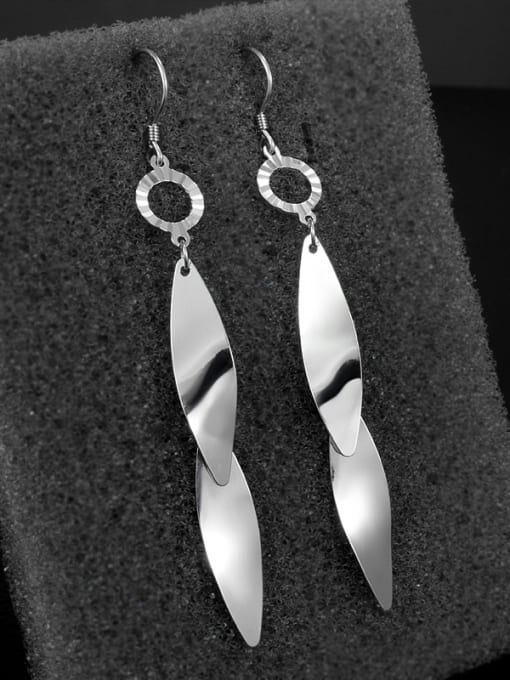 SANTIAGO Simple Leaves shaped 925 Sterling Silver Earrings 1