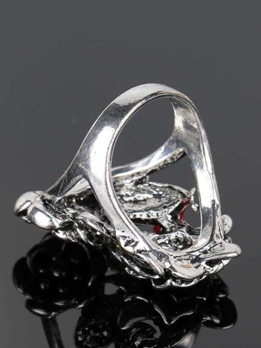 Gujin Exquisite Retro style Antique Silver Plated Alloy Flowery Ring 4