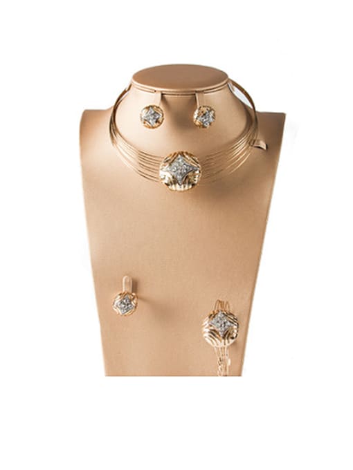 5 Fashion Rhinestones Four Pieces Jewelry Set