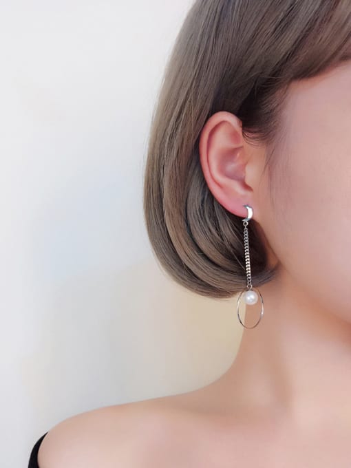 Peng Yuan Asymmetrical Freshwater Pearl Round Earrings 2