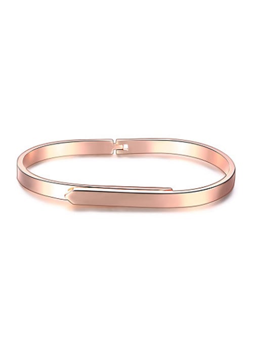 Ronaldo Elegant Rose Gold Plated Smooth Bangle 0