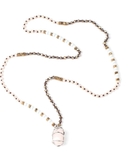 handmade Original DIY Crystal Beads Irregular Stone Fashion Necklace 2