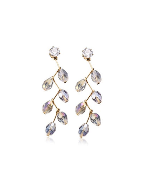 Ronaldo Exquisite Branch Shaped Crystals Stud Earrings 0