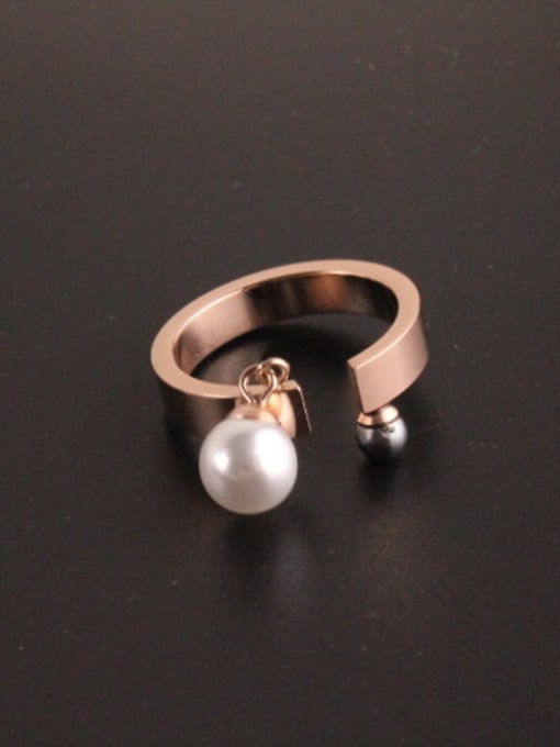 GROSE Double Artificial Pearls Opening Ring 0