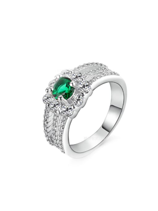 ZK Emerald Zircon Noble Engagement Fashion Ring 0