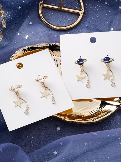 Girlhood Alloy With Imitation Gold Plated Fashion Star Drop Earrings 1