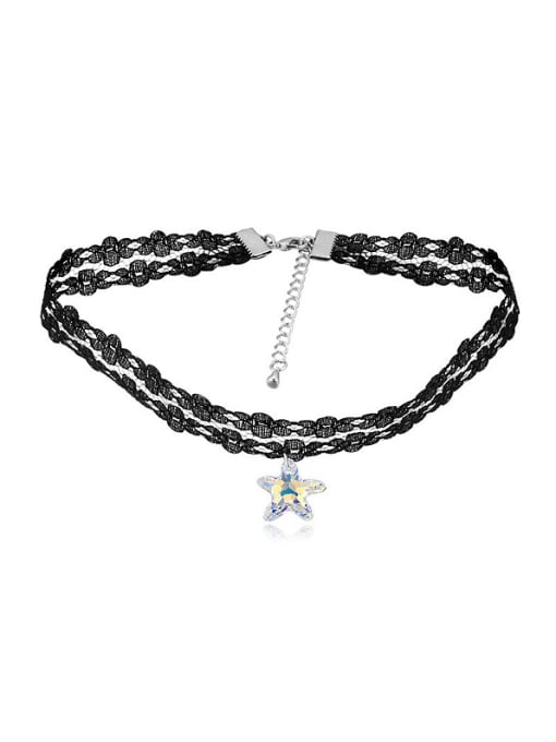 QIANZI Personalized Starfish austrian Crystal Lace Band Necklace 0