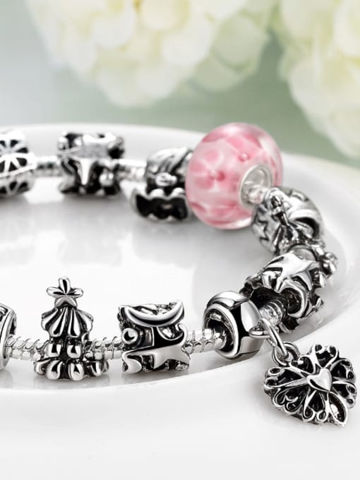 OUXI Retro Decorations Oblate Glass Beads Bracelet 2