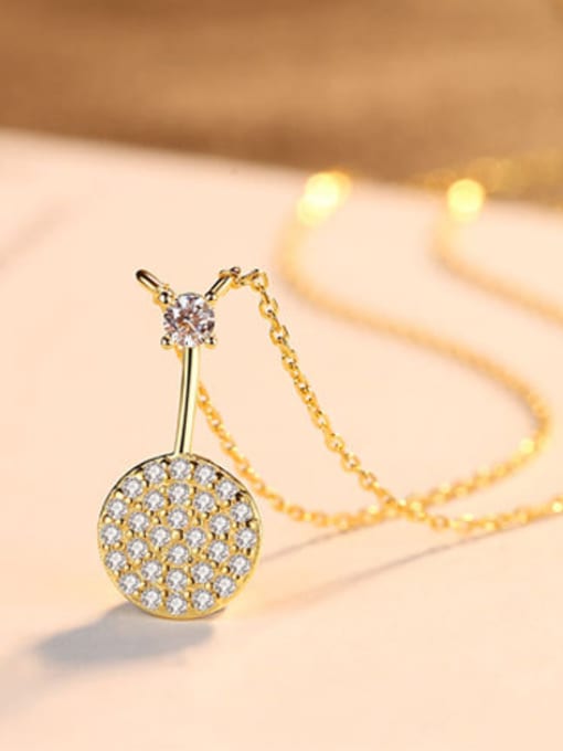 18K-Gold Sterling Silver with AAA zircon plated 18K gold necklace