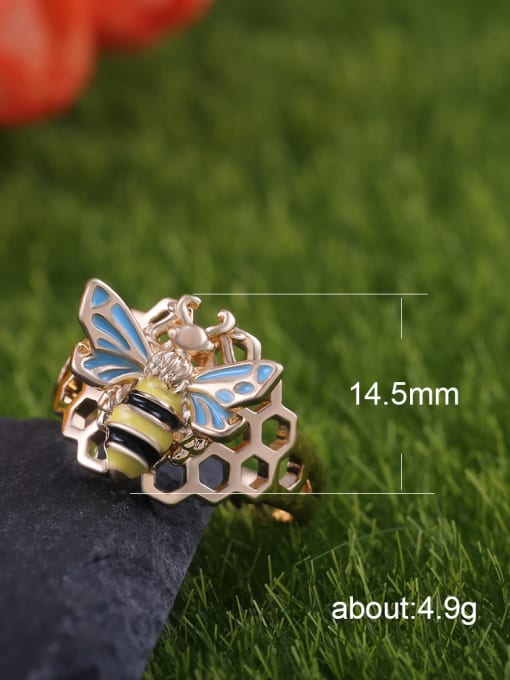 MATCH Copper With Gold Plated Exaggerated Insect Band Rings 1