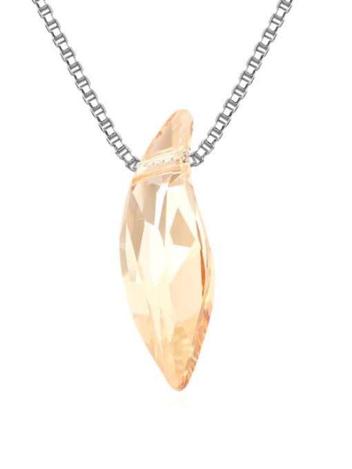 yellow Simple Clear austrian Crystal Alloy Necklace