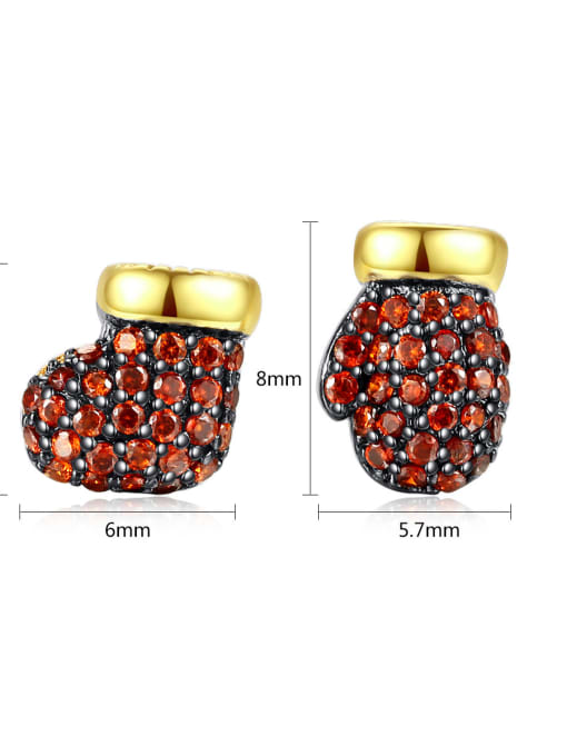 BLING SU Copper With 18k Gold Plated Fashion Clothes Stud Earrings 4