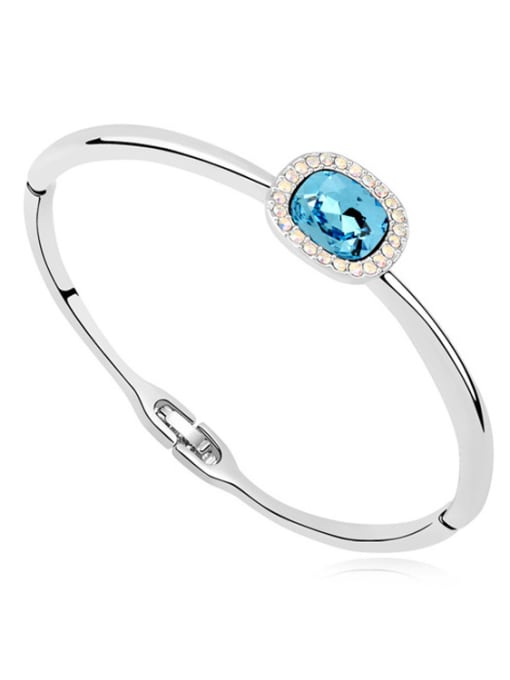 blue Simple austrian Crystals Alloy Bangle