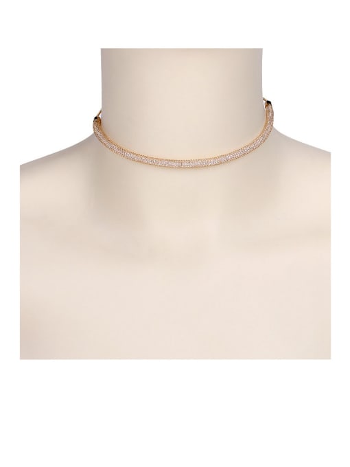Champagne gold Copper With Gold Plated Mesh Punk Chokers