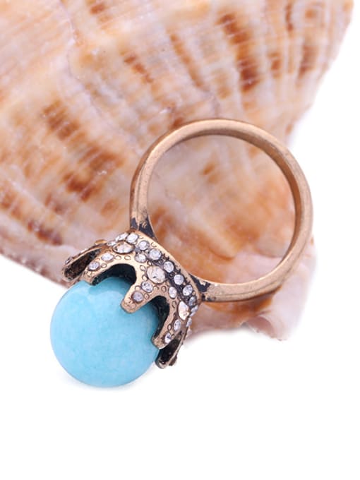 KM Synthetic Stone Lady Alloy Statement Ring 1