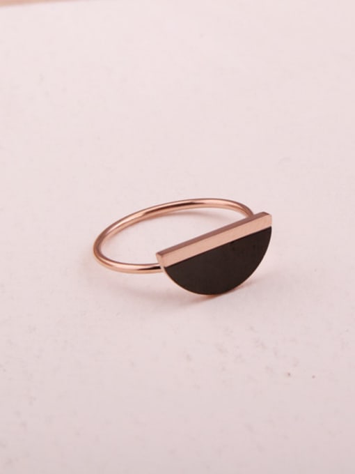 GROSE Haft Round Black Agate Ring