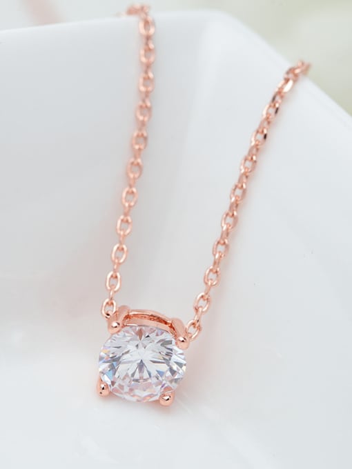 BLING SU Copper inlay zircon classic necklace 1