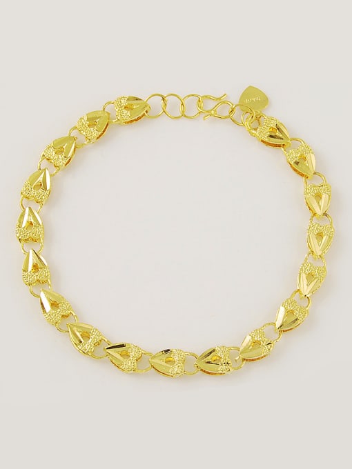 Yi Heng Da Women Heart Shaped Gold Plated Frosted Bracelet 0