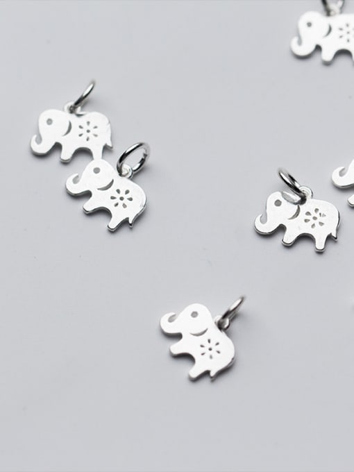 FAN 925 Sterling Silver With Silver Plated Cute Animal Elephant Charms 1