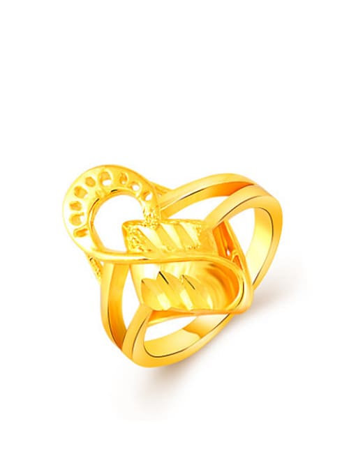 Yi Heng Da Personality 24K Gold Plated Number Eight Shaped Ring 0