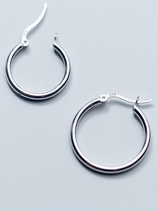 Rosh Simple round circle 925 silver earrings 1