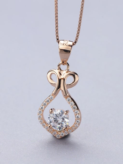 One Silver Rose Gold Plated Leaf Shaped Pendant 2