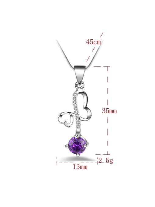 Ya Heng Fashion Heart shapes Cubic Zircon Copper Necklace 4