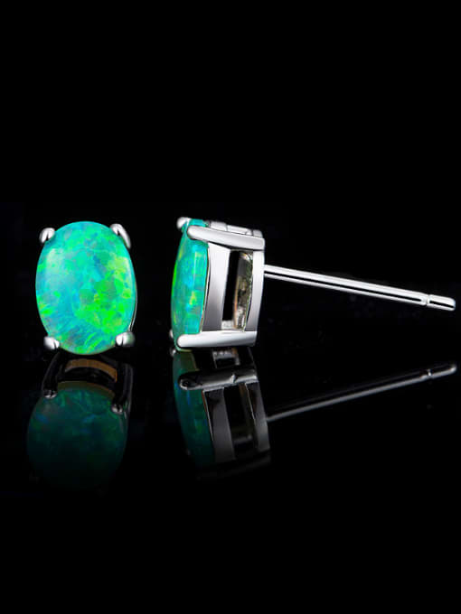 Green Green Opal Stone stud Earring