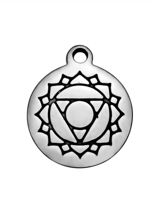 XVC083 Stainless Steel With Religious Round with 7 Chakra Charms