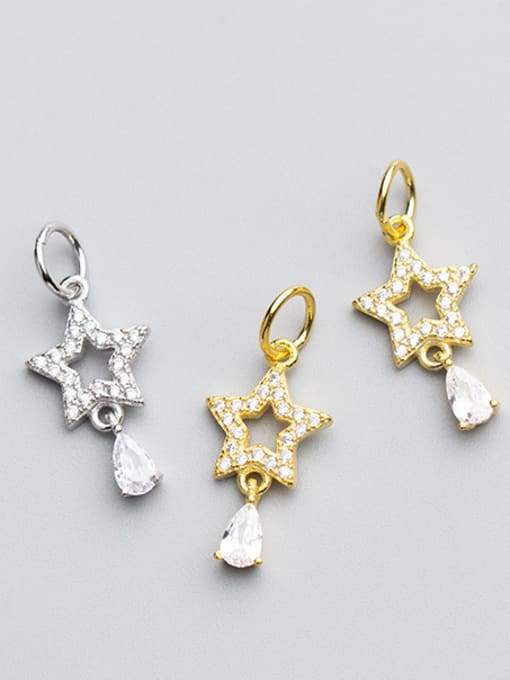 FAN 925 Sterling Silver With Gold Plated Fashion Star Charms 1