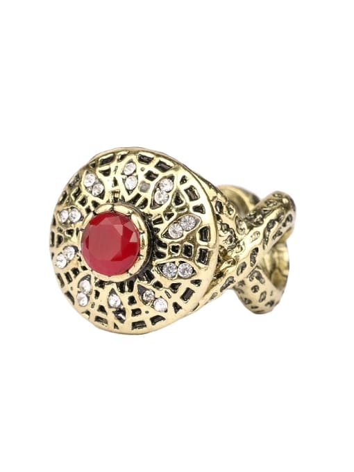 Gujin Personalized Retro style Gold Plated Resin stone Ring 0
