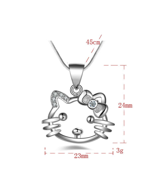 Ya Heng Fashion Hello Kitty Zirconias Pendant Copper Necklace 3