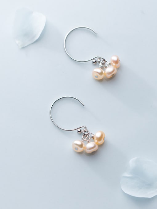 Rosh 925 Sterling Silver With  Imitation Pearl Romantic Earrings 1