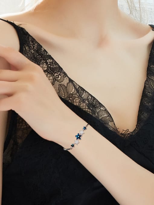 CEIDAI Fashion Blue austrian Crystal Stars Zircon Bracelet 1