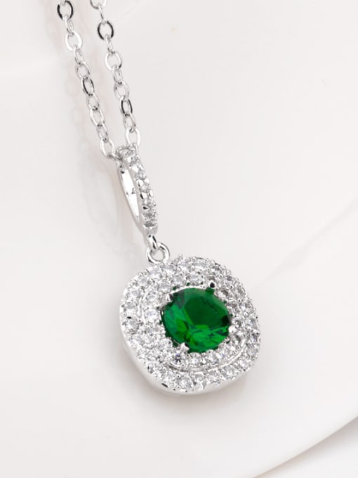 BLING SU Copper zirconium AAA zircon semi-precious stone colorful necklace 1