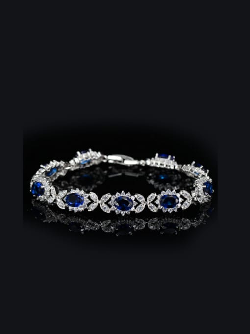 dark Blue Luxury Zircon Evening Party Bracelet