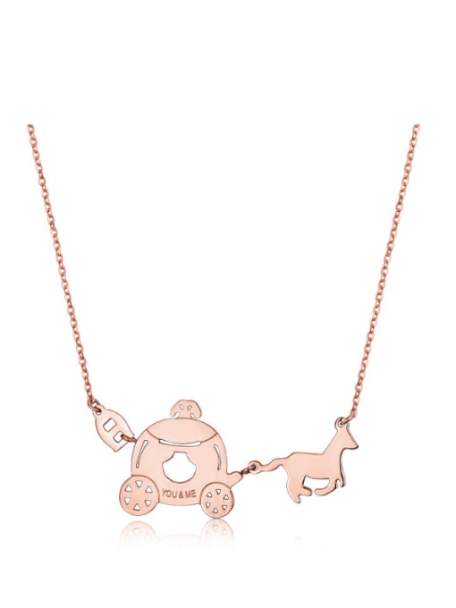 JINDING The New Korean Style Fantasy Coach Rose Gold Necklace
