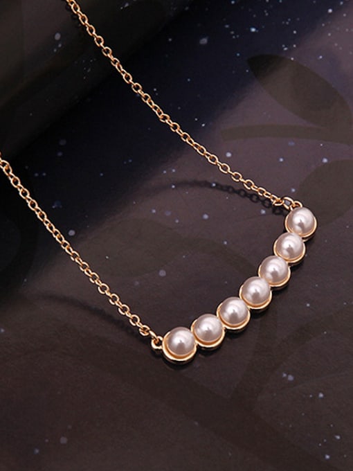 BESTIE Alloy Imitation-gold Plated Fashion Artificial Pearls Three Pieces Jewelry Set 2