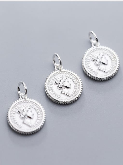 FAN 925 Sterling Silver With Silver Plated Classic Round Portrait Charms 2