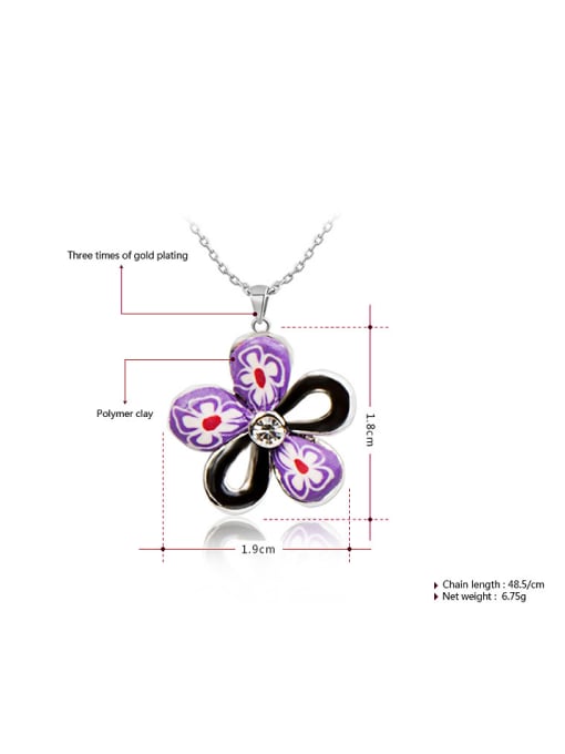 Ronaldo Purple Flower Shaped Polymer Clay Three Pieces Jewelry Set 2