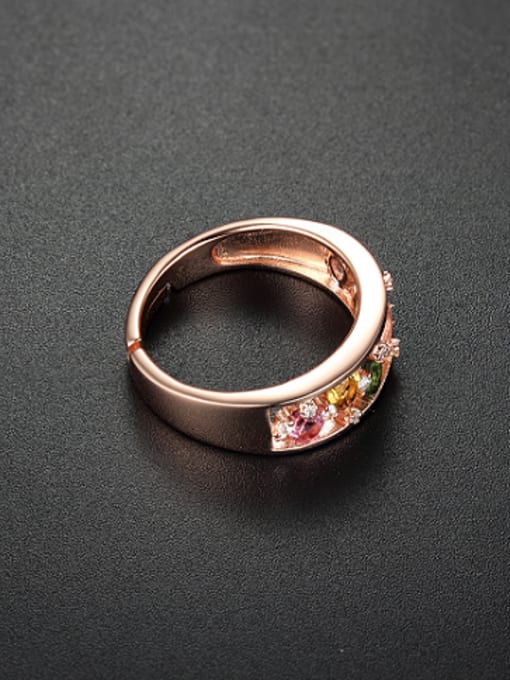 Deli Rose Gold Plated Multi-color Gemstones Multistone ring 2