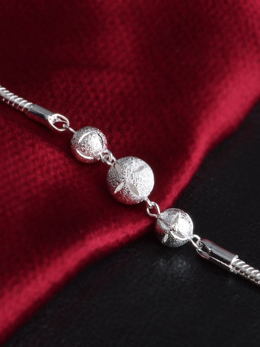 Ya Heng Fashion Three Beads Silver Plated Women Bracelet 2
