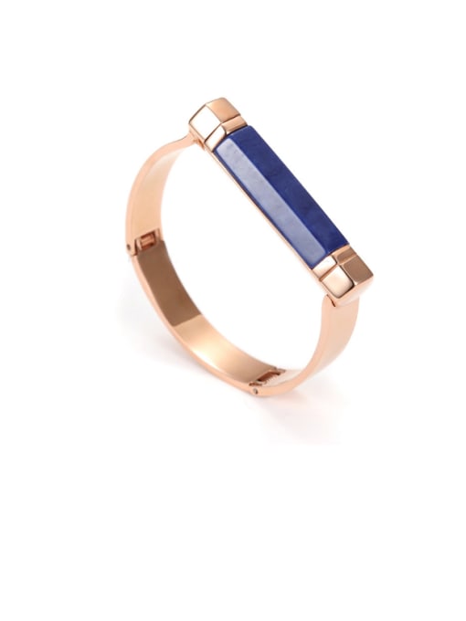 Blue Women Titanium Stainless Steel Semicircle Bracelet