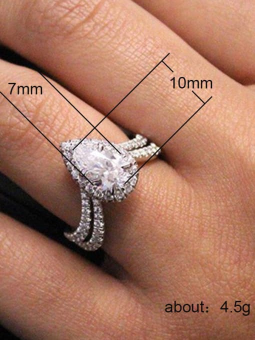 MATCH Copper With White Gold Plated Delicate Water Drop Cubic Zirconia Engagement Rings 2