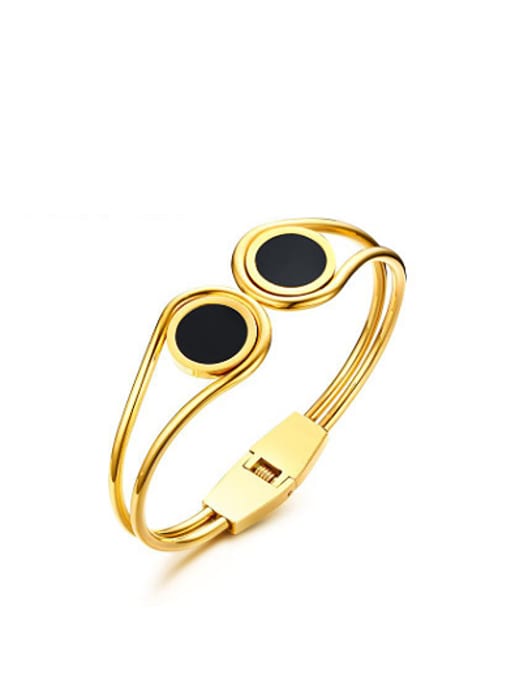 CONG Exquisite Gold Plated Geometric Shaped Glue Bangle 0