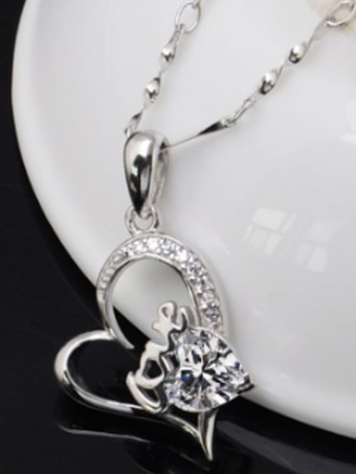 Ya Heng Fashion Heart Cubic Zircon Copper Pendant 3