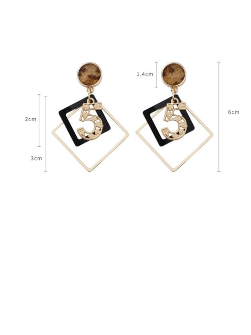 Girlhood Alloy With Imitation Gold Plated Simplistic Geometric Drop Earrings 2